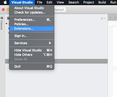 visual studio for mac external console